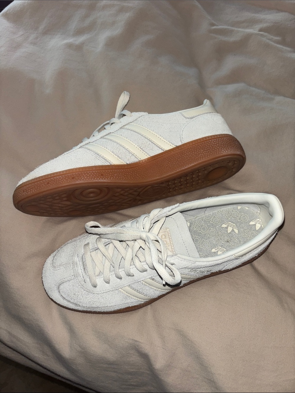 adidas Spezial White/Grey Suede Sneakers with Gum Sole